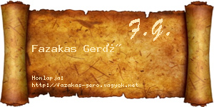 Fazakas Gerő névjegykártya